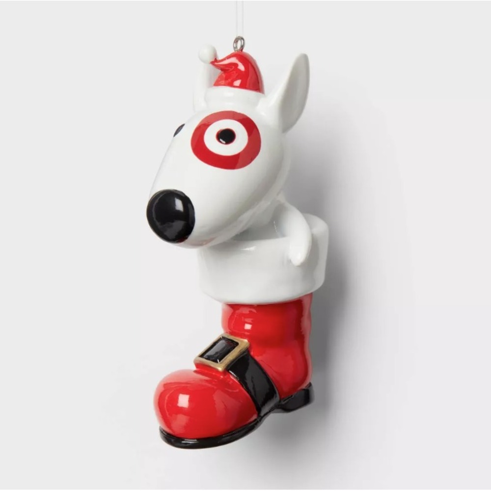 Target Wondershop 2024 ~ Bullseye Dog in Santa Boot Christmas Tree Ornament NEW